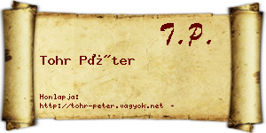 Tohr Péter névjegykártya